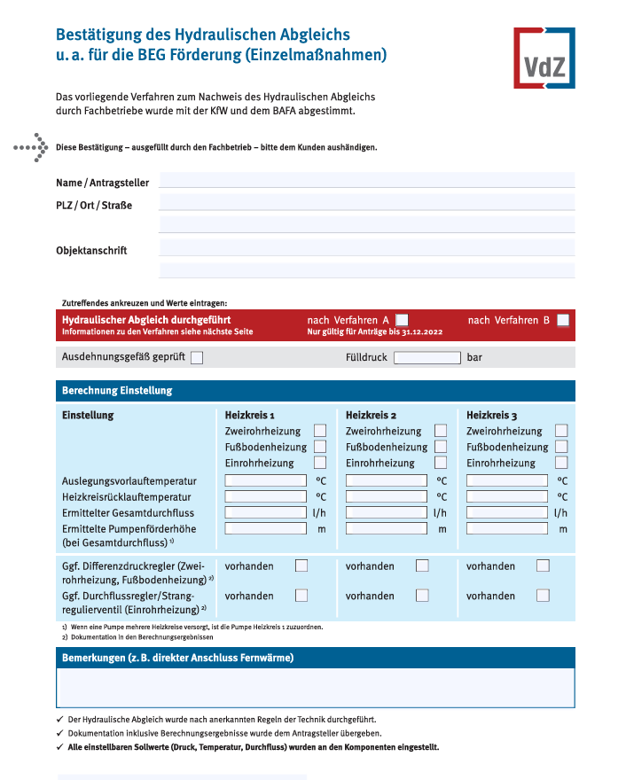 Heizlast und hydraulischer Abgleich